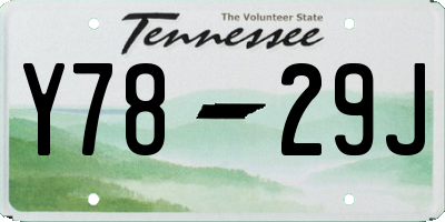 TN license plate Y7829J