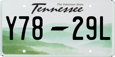 TN license plate Y7829L