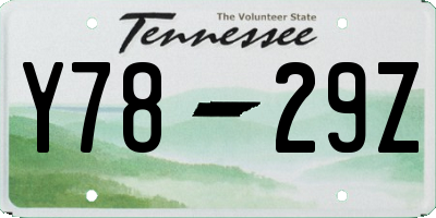 TN license plate Y7829Z