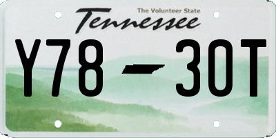 TN license plate Y7830T