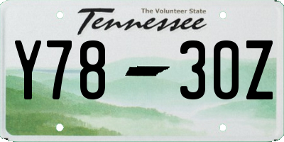 TN license plate Y7830Z
