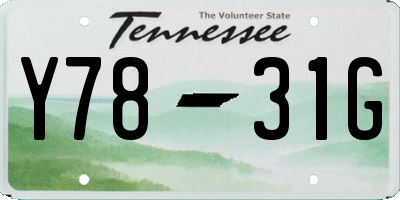 TN license plate Y7831G
