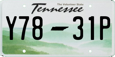 TN license plate Y7831P