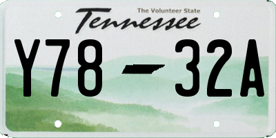 TN license plate Y7832A