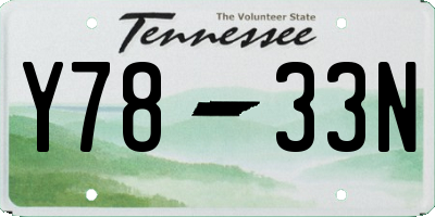 TN license plate Y7833N