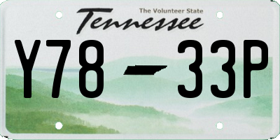 TN license plate Y7833P