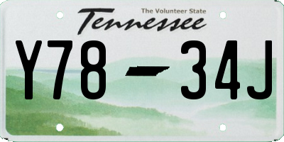 TN license plate Y7834J