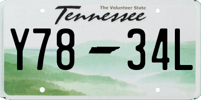 TN license plate Y7834L