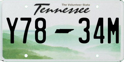 TN license plate Y7834M