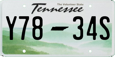TN license plate Y7834S