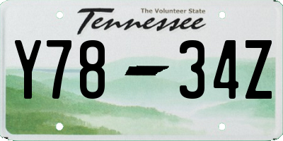 TN license plate Y7834Z
