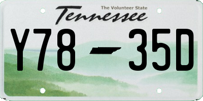 TN license plate Y7835D