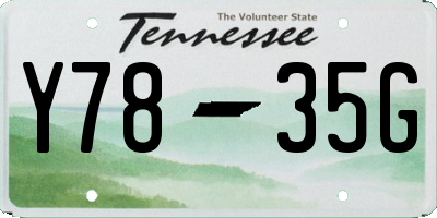 TN license plate Y7835G