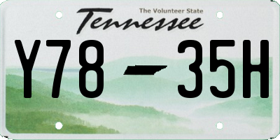 TN license plate Y7835H