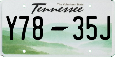 TN license plate Y7835J