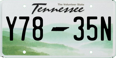 TN license plate Y7835N