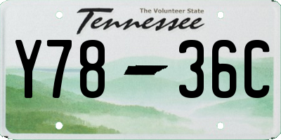 TN license plate Y7836C