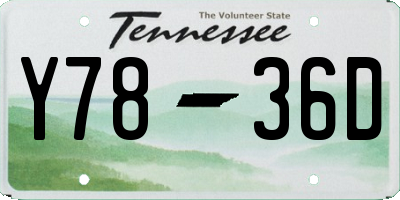 TN license plate Y7836D