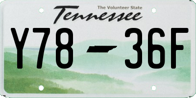 TN license plate Y7836F
