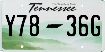 TN license plate Y7836G