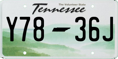 TN license plate Y7836J