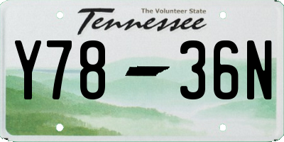 TN license plate Y7836N