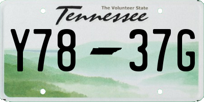 TN license plate Y7837G