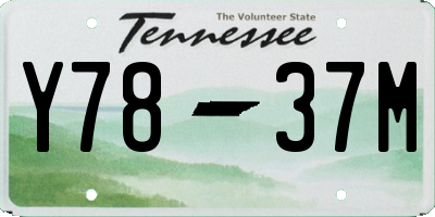 TN license plate Y7837M