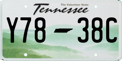 TN license plate Y7838C