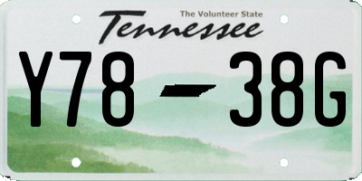 TN license plate Y7838G