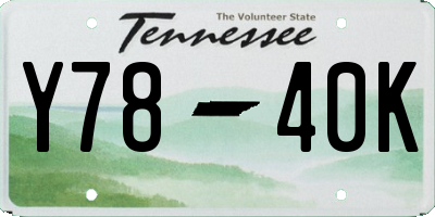 TN license plate Y7840K