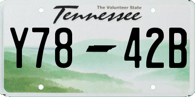 TN license plate Y7842B