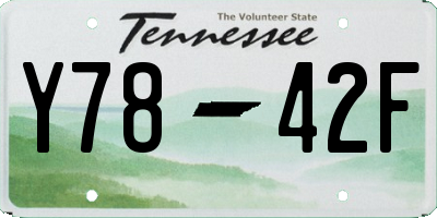 TN license plate Y7842F