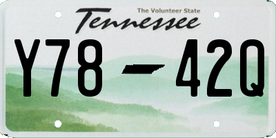 TN license plate Y7842Q