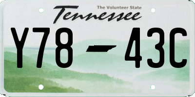 TN license plate Y7843C