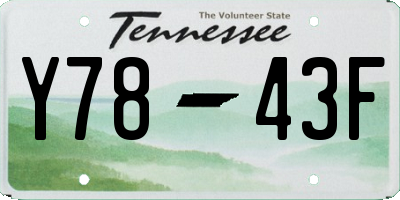 TN license plate Y7843F