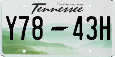 TN license plate Y7843H