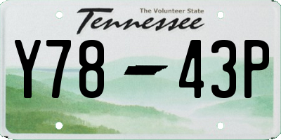 TN license plate Y7843P