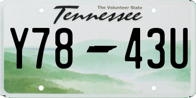 TN license plate Y7843U