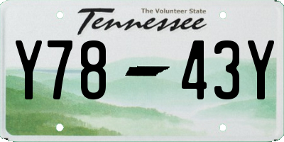 TN license plate Y7843Y