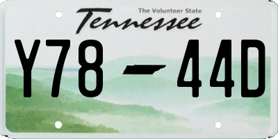 TN license plate Y7844D
