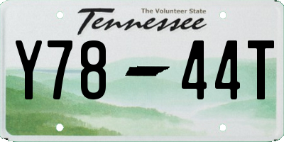 TN license plate Y7844T