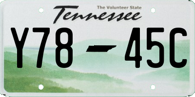TN license plate Y7845C