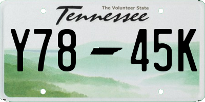 TN license plate Y7845K