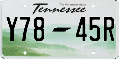 TN license plate Y7845R