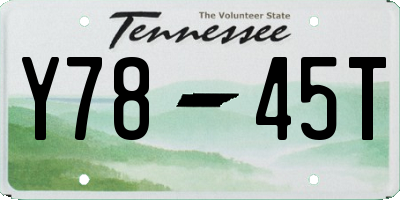 TN license plate Y7845T