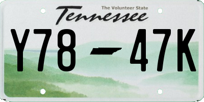 TN license plate Y7847K
