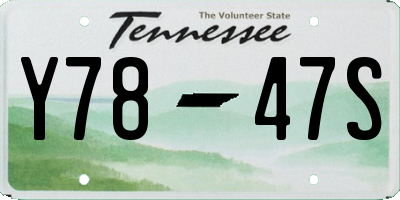 TN license plate Y7847S