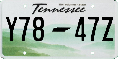 TN license plate Y7847Z