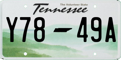 TN license plate Y7849A